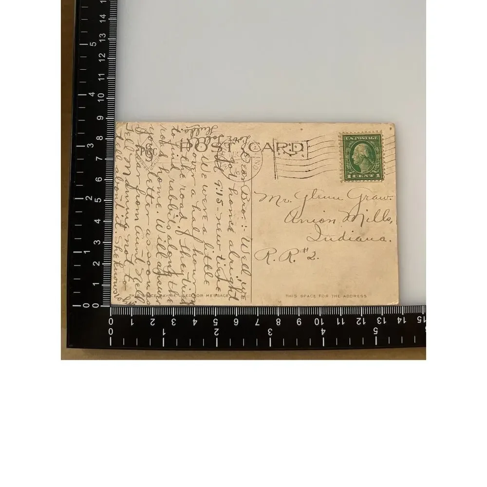 Atq 1919 Ephemera Postcard High School Michigan City IN Souvenir Printed Litho
